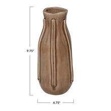 Embossed Ceramic Vase, Matte Brown Bloomingville