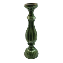 Embossed Mercury Glass Candle Holder, Green (Holds 3" Pillar) Greenhouse Home