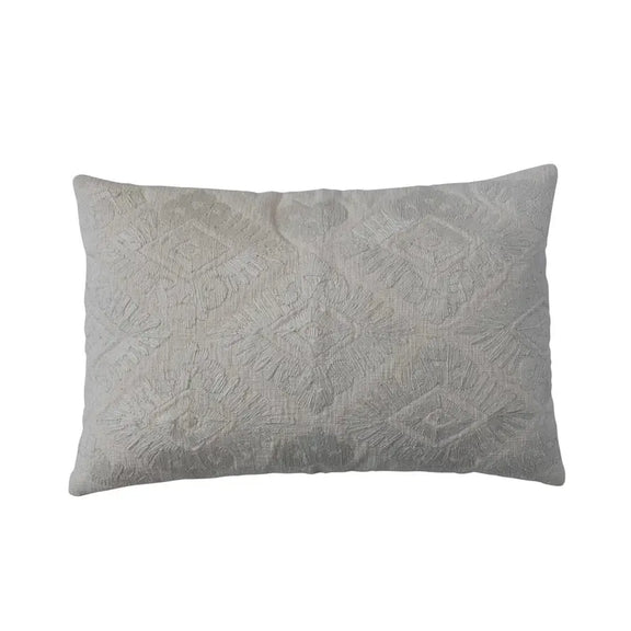 Embroidered Lumbar Throw Pillow Greenhouse Home