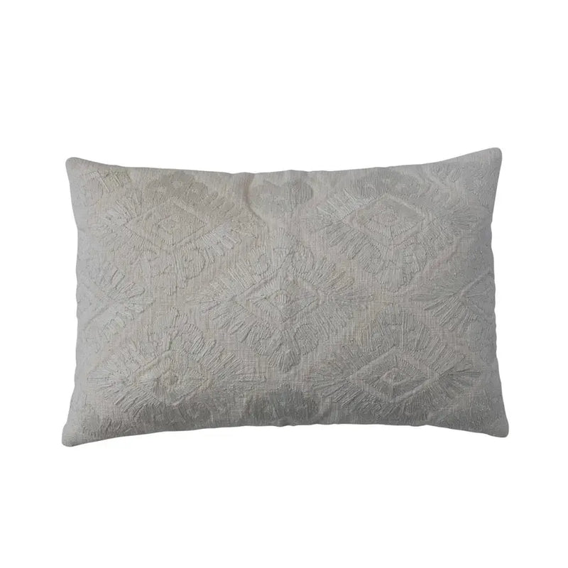 Embroidered Lumbar Throw Pillow Greenhouse Home
