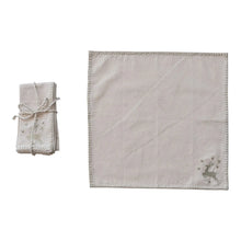Cotton Napkins, Set of 4 Tied with Metallic Rope