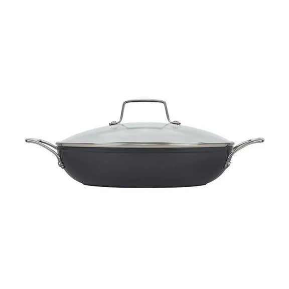 Essential Nonstick Ceramic Shallow Braiser with Glass Lid, [product_price]- Greenhouse Home