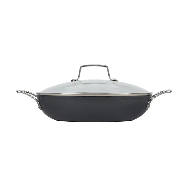 Essential Nonstick Ceramic Shallow Braiser with Glass Lid, [product_price]- Greenhouse Home