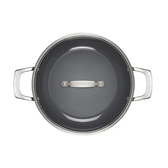 Essential Nonstick Ceramic Shallow Braiser with Glass Lid, [product_price]- Greenhouse Home