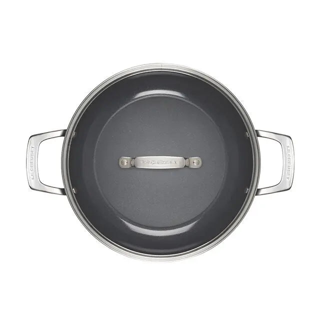 Essential Nonstick Ceramic Shallow Braiser with Glass Lid, [product_price]- Greenhouse Home