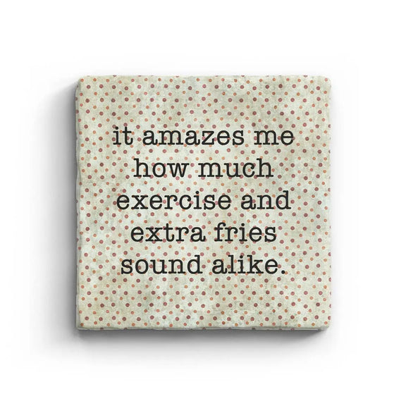 Extra Fries - Marble Coaster, [product_price]- Greenhouse Home