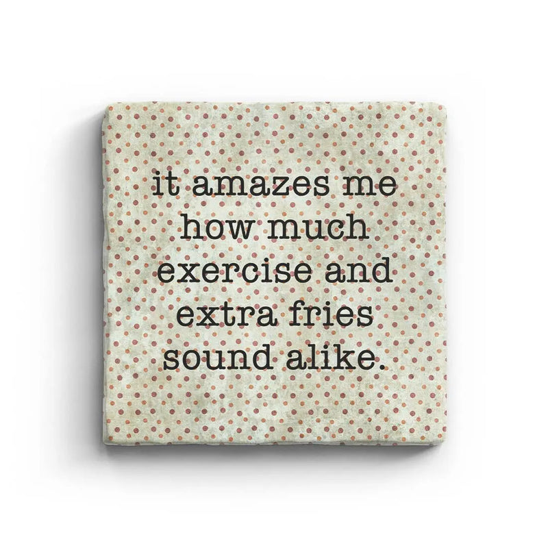 Extra Fries - Marble Coaster, [product_price]- Greenhouse Home