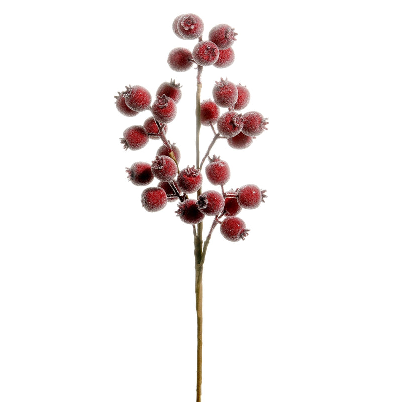 Iced Burgundy Berry Pod Spray
