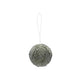 Foam & Fabric Leaves Ball Ornament with Glitter, Ice Finish, Green