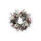 Faux Pine & Holly Wreath with Red Berries & Pinecones, Snow Finish