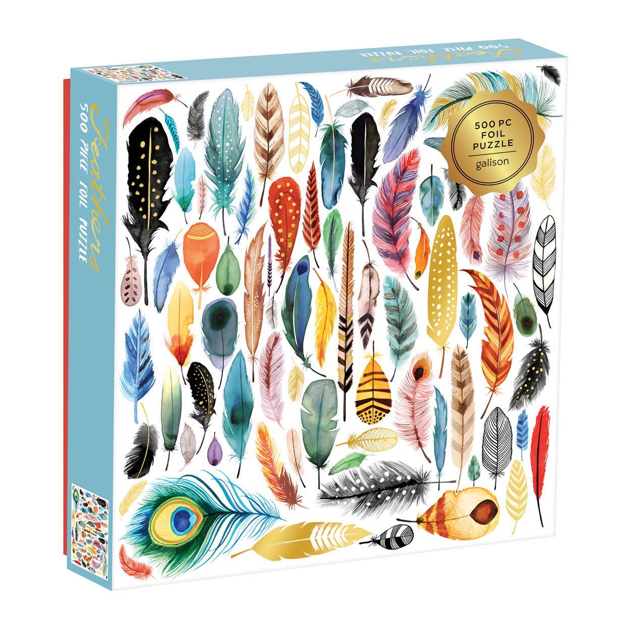 Feathers 500 Piece Foil Puzzle Chronicle Books