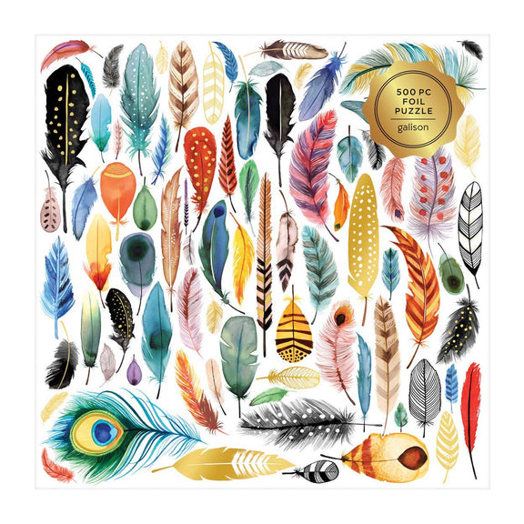 Feathers 500 Piece Foil Puzzle Chronicle Books