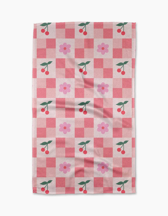 Floral and Cherries Tea Towel, [product_price]- Greenhouse Home