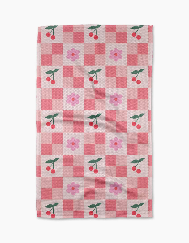 Floral and Cherries Tea Towel, [product_price]- Greenhouse Home