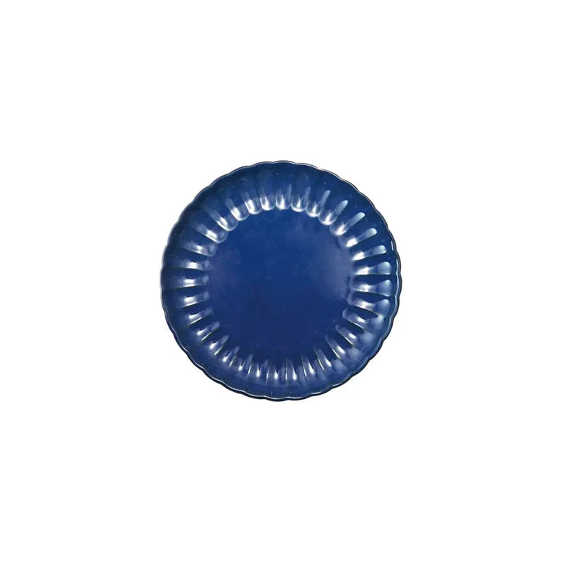 Fluted Stoneware Plate with Reactive Glaze Greenhouse Home