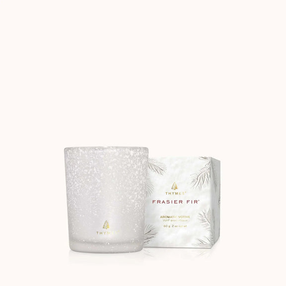 Frasier Fir Flocked Votive Candle Thymes