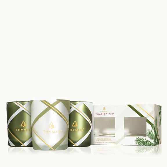 Frosted Plaid Aromatic Votive Trio, [product_price]- Greenhouse Home