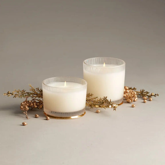 Frasier Fir Gilded Frosted Woodgrain Candle, [product_price]- Greenhouse Home