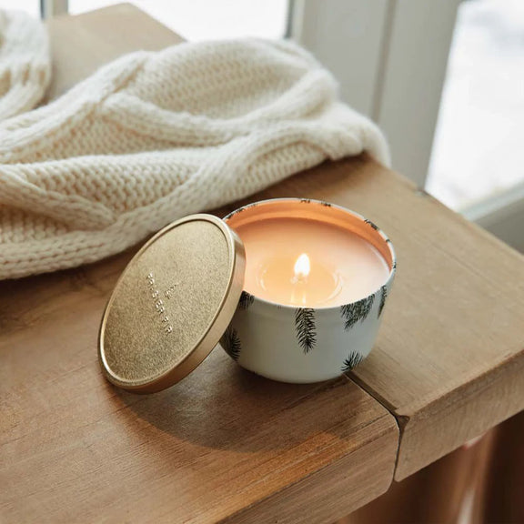 Frasier Fir Heritage Poured Candle Tin with Gold Lid, [product_price]- Greenhouse Home