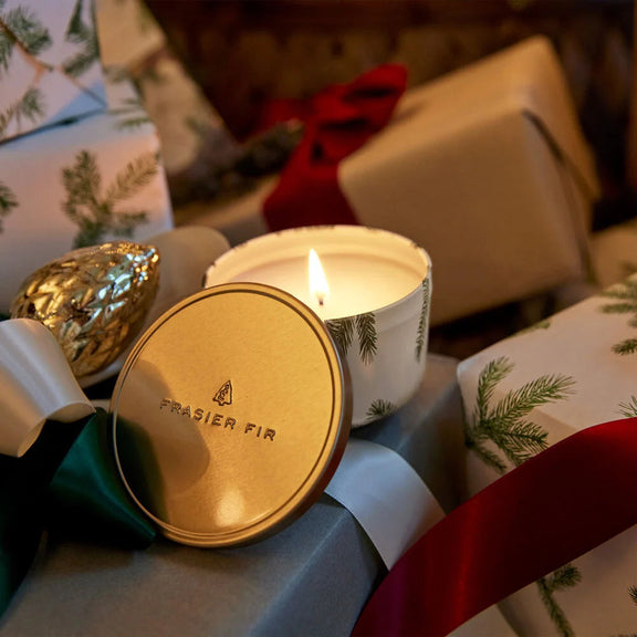 Frasier Fir Heritage Poured Candle Tin with Gold Lid, [product_price]- Greenhouse Home
