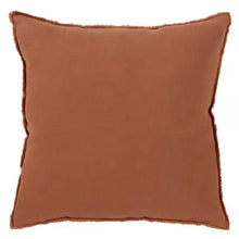 Fringed Design Linen Pillow, Terracotta Saro Lifestyle
