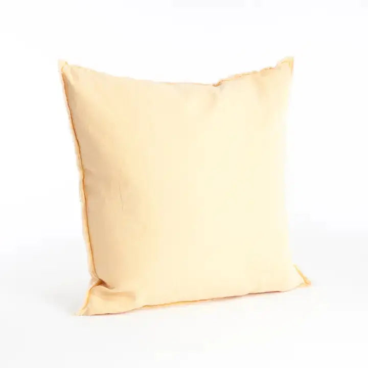 Fringed Linen Pillow, Butterscotch Saro Lifestyle