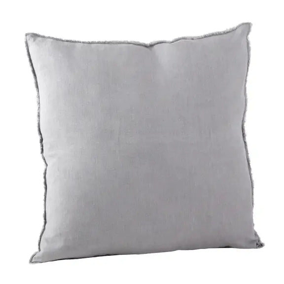 Fringed Linen Pillow, Pewter Saro Lifestyle