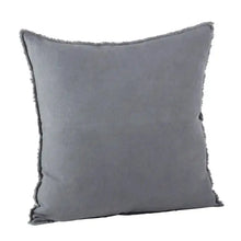 Fringed Linen Pillow, Slate Saro Lifestyle