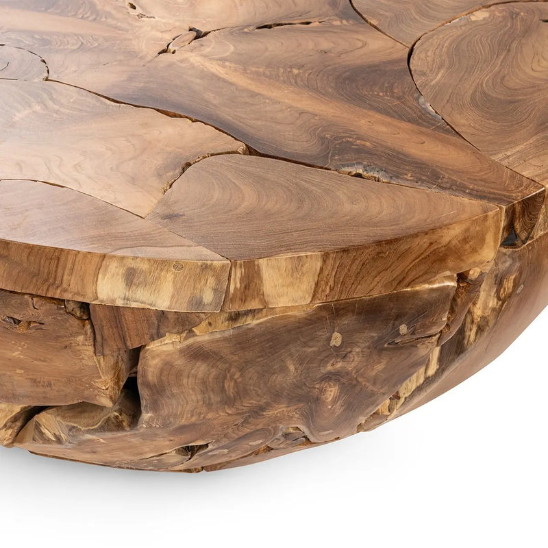 Gadford Teak Wood 40" Round Coffee Table Classic Home