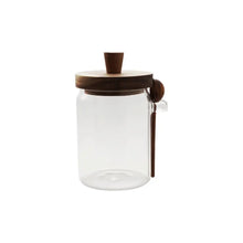 Glass Canister with Wood Lid + Spoon Bloomingville