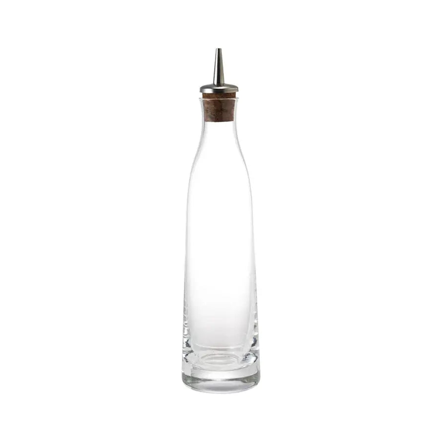 Glass Cruet with Stainless Steel + Cork Spout, 8oz Greenhouse Home