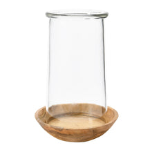 Glass Hurricane with Wood Base, [product_price]- Greenhouse Home