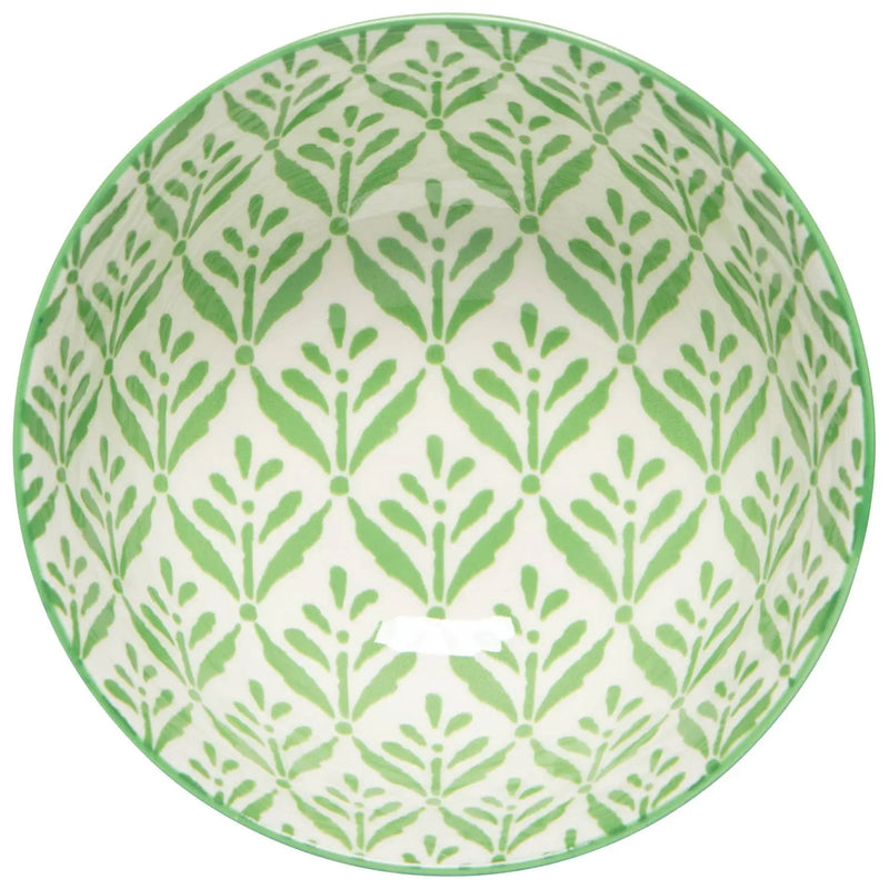 Green Leaf Stamped Bowl 4 inch NOW Designs