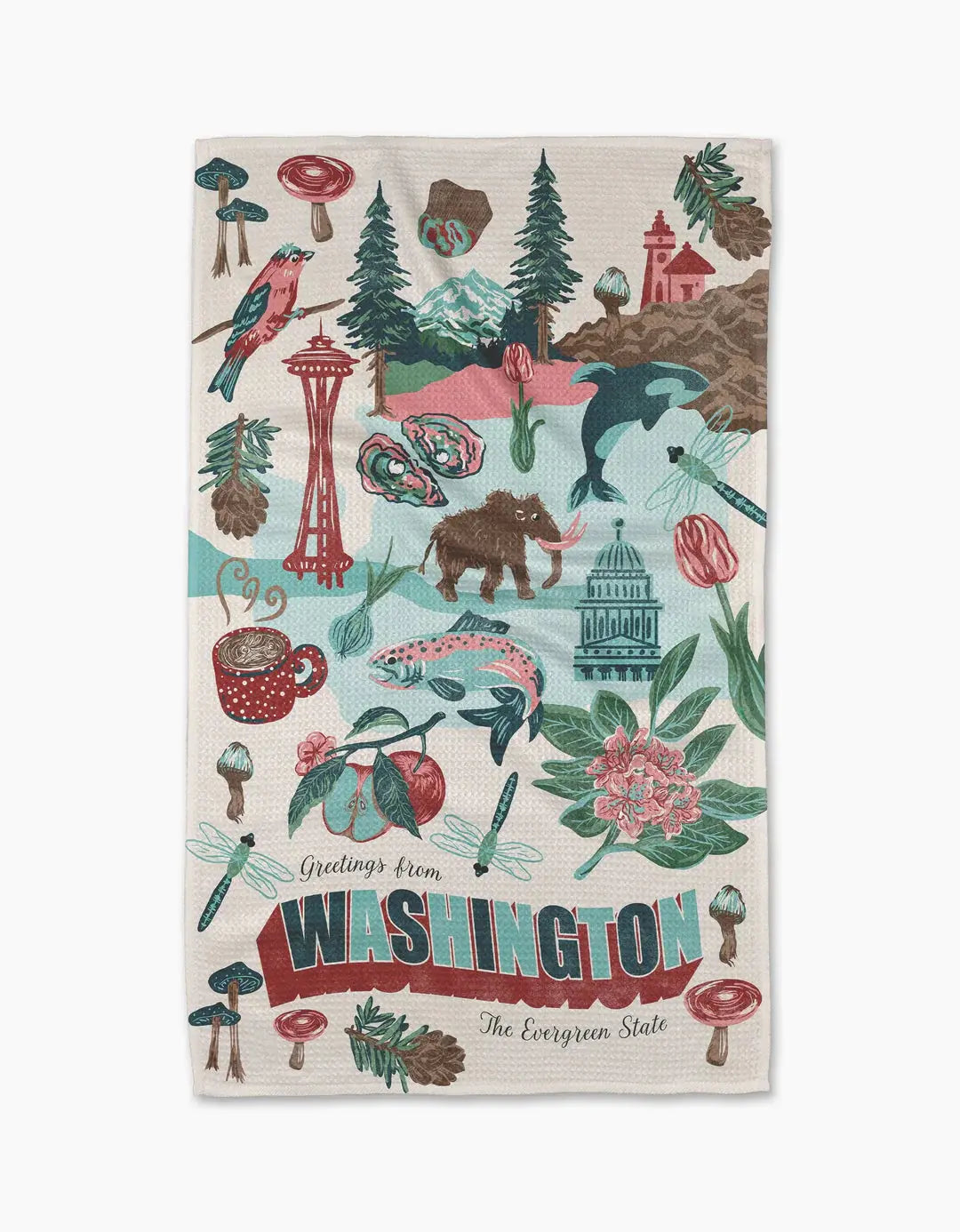 Greetings From Washington Kitchen Tea Towel Geometry