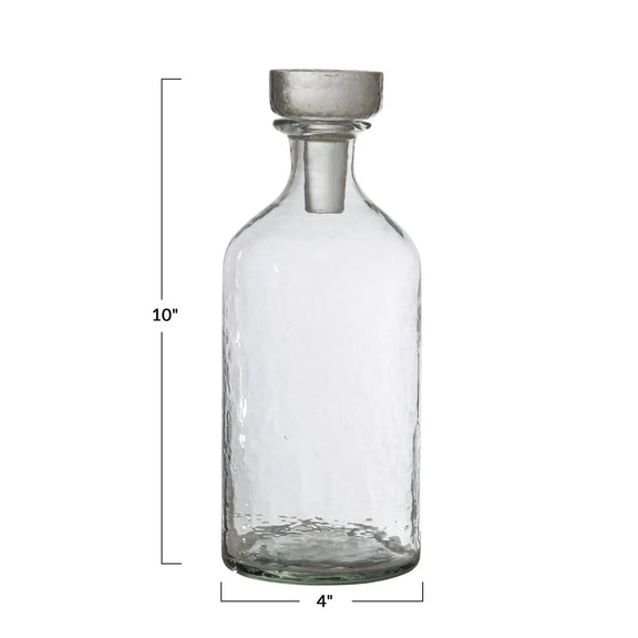 Hammered Glass Decanter, 16oz + 20oz Greenhouse Home