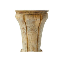 Hand-Carved Mango Wood Pillar Holder, Natural Greenhouse Home
