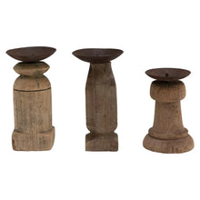 Hand-Carved Wood Holder with Metal Plate, [product_price]- Greenhouse Home