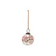 Hand-Painted Etched Glass Ball Ornament with Berry Design
