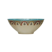 Hand-Painted Stoneware Bowl w/ Pattern, Multi Color Greenhouse Home