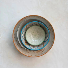 Hand-Painted Stoneware Bowl w/ Pattern, Multi Color Greenhouse Home