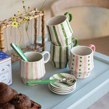Hand-Painted Striped Salad Plate Greenhouse Home