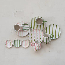 Hand-Painted Striped Salad Plate Greenhouse Home