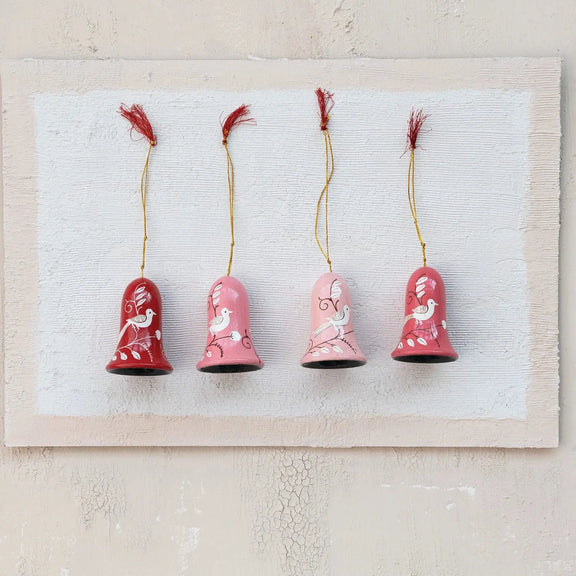 Hand-Painted Wood Bell Ornament Greenhouse Home
