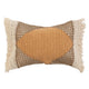 Hand-Woven Cotton and Jute Lumbar Pillow with Macrame, Crochet + Fringe Bloomingville