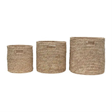 Hand-Woven Grass Baskets - Set of 3 - Greenhouse Home