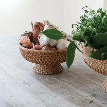Hand-Woven Rattan Footed Bowls Greenhouse Home