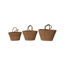 Hand-Woven Seagrass Totes with Handles - Greenhouse Home