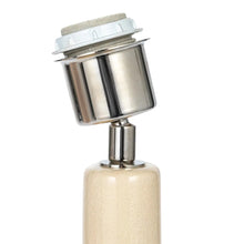 Handmade Textured Stoneware Table Lamp w/ Fabric Shade Greenhouse Home