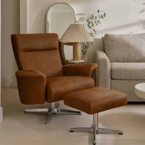 Harlowe Comfort Relax Chair & Ottoman American Leather