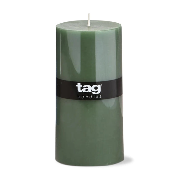 Hunter Green Color Studio Pillar Candle TAG